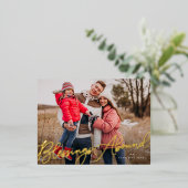 Handgetekende scriptzegeningen Kerstfoto Folie Feestdagen Briefkaart (Staand Voorkant)