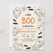 Handgetekende Sinaasappel A Little Boo Baby shower Kaart (Voorkant)