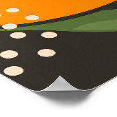 Handgetekende sinaasappels, kleurrijke achtergron poster (Hoek)