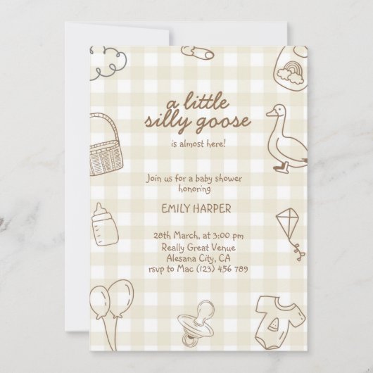 Handgetekende Spring Goose Baby shower Uitnodiging (Voorkant)