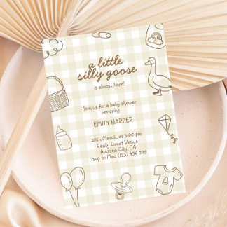Handgetekende Spring Goose Baby shower Uitnodiging