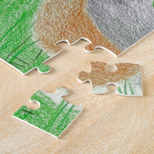 Handgetekende Springtime Daffodils Robins Legpuzzel (Zijkant)