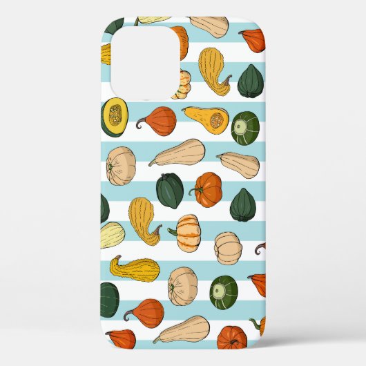 Handgetekende squashes, gestreepte naadloze achter Case-Mate iPhone case (Achterkant)
