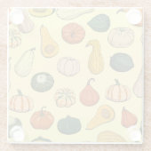 Handgetekende squashes, naadloos moestuin. glazen onderzetter (Achterkant)