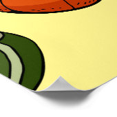 Handgetekende squashes, naadloos moestuin. poster (Hoek)