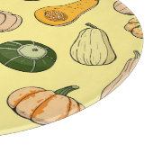 Handgetekende squashes, naadloos moestuin. snijplank (Hoek)