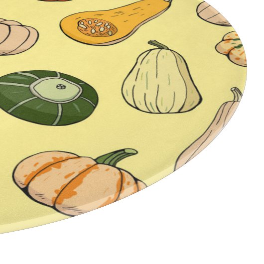 Handgetekende squashes, naadloos moestuin. snijplank (Hoek)