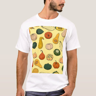 Handgetekende squashes, naadloos moestuin. t-shirt