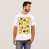 Handgetekende squashes, naadloos moestuin. t-shirt (Voorkant volledig)