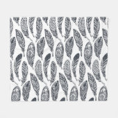 Handgetekende stamveren, patroon. fleece deken (Voorkant (Horizontaal))