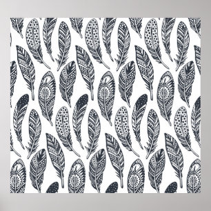 Handgetekende stamveren,  patroon. poster