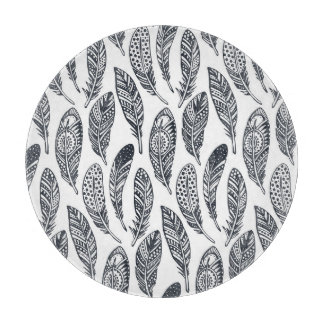 Handgetekende stamveren, patroon. snijplank