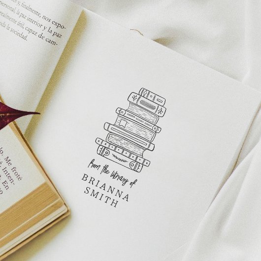 Handgetekende stapel boeken Cute van de bibliothee Rubberstempel