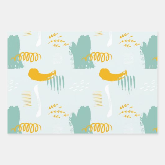 Handgetekende sterren met kleine letters rood groe inpakpapier vel (Voorkant 2)