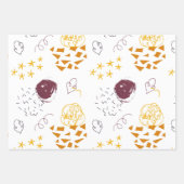 Handgetekende sterren met kleine letters rood groe inpakpapier vel (Voorkant)