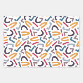 Handgetekende sterren met kleine letters rood groe inpakpapier vel (Voorkant 3)