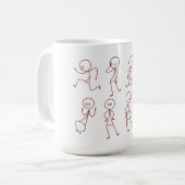 Handgetekende Stickman Collectie Mok (Voorkant links)