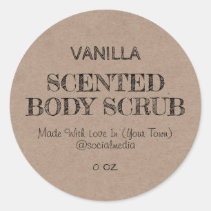 Handgetekende stijlproductlabels ronde sticker