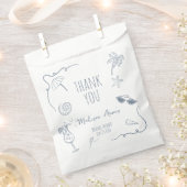 Handgetekende stranddankkaart bruidsdouche bedankzakje (Geknipt)