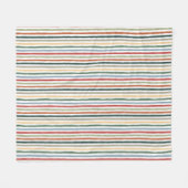 Handgetekende strepen in art nouveau-geïnspireerde fleece deken (Voorkant (Horizontaal))