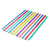 Handgetekende strepen in felle pop art kleuren badmat (Gekanteld)