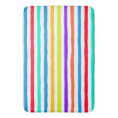 Handgetekende strepen in felle pop art kleuren badmat (Voorkant Verticaal)