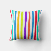 Handgetekende strepen in felle pop art kleuren kussen (Achterkant)