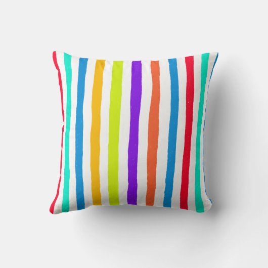 Handgetekende strepen in felle pop art kleuren kussen (Achterkant)