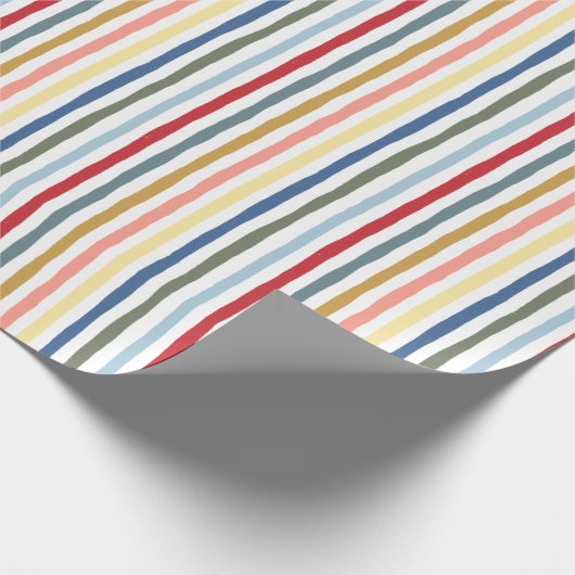 Handgetekende strepen in moderne kleuren uit het m cadeaupapier (Hoek)