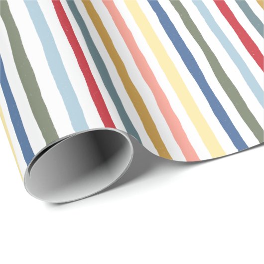 Handgetekende strepen in moderne kleuren uit het m cadeaupapier (Rol Hoek)