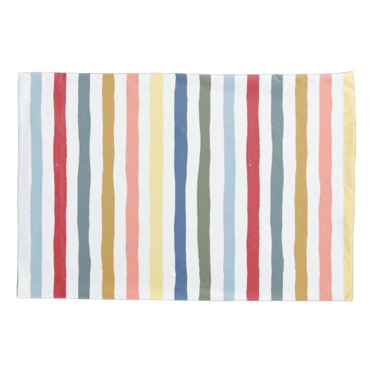 Handgetekende strepen in moderne kleuren uit het m kussensloop (Achterkant)