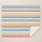 Handgetekende strepen in moderne kleuren uit het m sherpa deken (Voorkant (horizontaal))