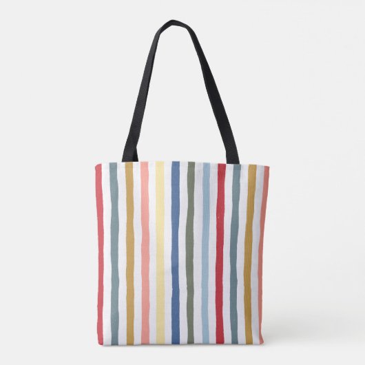 Handgetekende strepen in moderne kleuren uit het m tote bag (Achterkant)