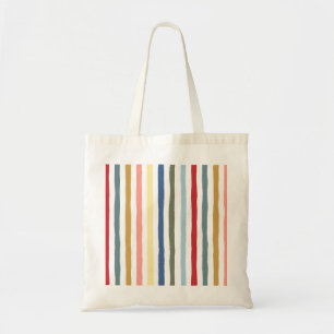 Handgetekende strepen in moderne kleuren uit het m tote bag