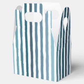 Handgetekende strepen in zee-geïnspireerde blauwti bedankdoosjes (Geopend)