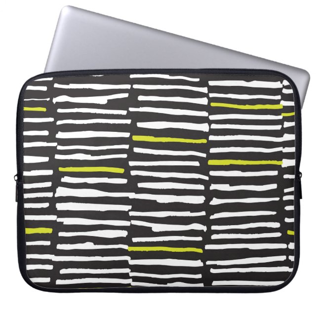 Handgetekende strepen:  patroon. laptop sleeve (Voorkant)