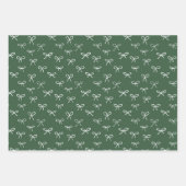 Handgetekende strikken vakantie inpakpapier - groe (Voorkant 2)
