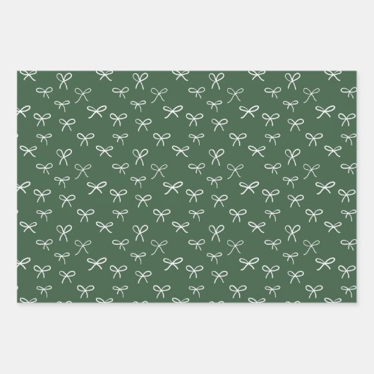 Handgetekende strikken vakantie inpakpapier - groe (Voorkant 2)