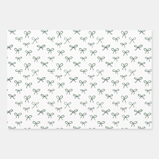 Handgetekende strikken vakantie inpakpapier - groe (Voorkant)