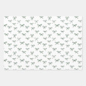 Handgetekende strikken vakantie inpakpapier - groe vel (Voorkant)