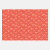 Handgetekende strikken vakantie inpakpapier - rood (Voorkant 2)