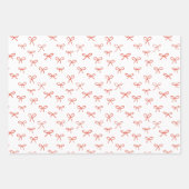 Handgetekende strikken vakantie inpakpapier - rood (Voorkant)