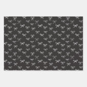 Handgetekende strikken vakantie inpakpapier - zwar vel (Voorkant 2)