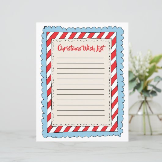 Handgetekende Stripe Kinder kerstlijstSjabloon (Staand voorkant)