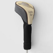Handgetekende strohoed Beige Golfheadcover (Schuin)