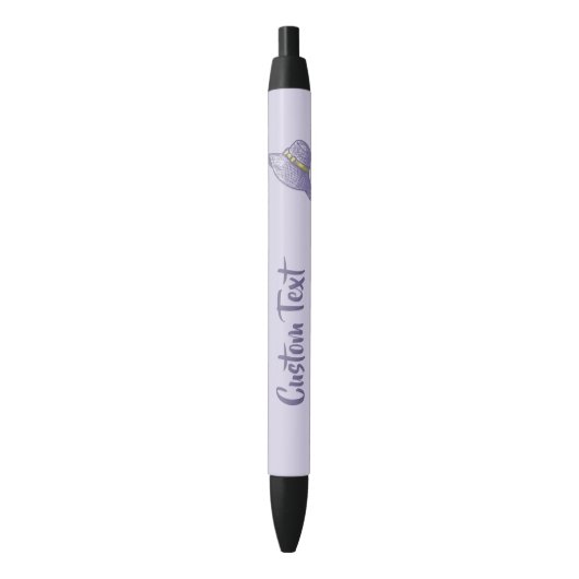 Handgetekende strohoed lila zwarte inkt pen (Voorkant Verticaal)