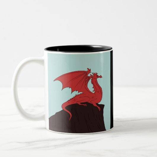 Handgetekende Stroke Dragon-ontwerp Tweekleurige Koffiemok (Links)
