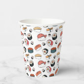 Handgetekende Sushi Mix Papieren Bekers (Links)
