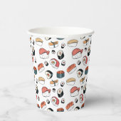 Handgetekende Sushi Mix Papieren Bekers (Rechts)