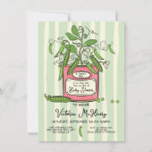 Handgetekende Sweet Pea Vine in Can Baby shower Kaart (Voorkant)